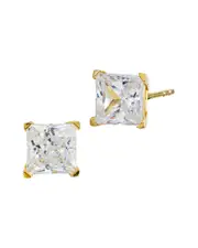 Savvy Cie 14K Over Silver Swarovski Crystal Studs