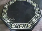 Marble Lawn Side Table , Mother of Pearl Coffee Table Top , 18 Inches End Table
