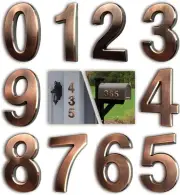 3 Inch Bronze House Numbers for Mailbox or Door Address, Home Office Hotel Room