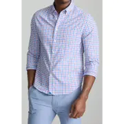 UNTUCKit Darrow Performance Button-Down Shirt in Blue at Nordstrom, Size Small