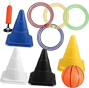 Toddmomy Outdoor Toss Game for Interactive Ring Toss Cone Playthings Durable Plastic Cones Fun Family Activity for Concentration Coordination Skills