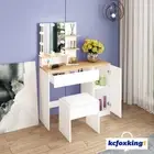 10 LED Bulbs Dressing Table Dresser Makeup Vanity Table Stool Mirror Set White