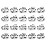 20Pcs Alloy Spring Cord Lock Ends Toggle for Shoelaces Bright Silver 15x11.5mm
