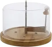 Kesper Cheese Slicer with Cover, Material: Bamboo, Plastic, Dimensions: Diameter 21.7 cm x 13.7 cm, Colour: Brown, 58621