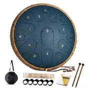 Steel Tongue Drum - 14 Inch 15 Note Tongue Drum - Hand Pan Drum with Music