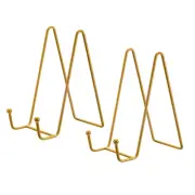 2Pcs 6Inch Plate Stand for Display Iron Easel Plate Holder for Photo Gold
