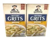 QUAKER Instant Grits Butter Flavor - TWO Boxes - 9.8oz Each / 20 Packets