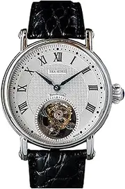 [Sugess] SE8000SK Seakors Tourbillon Seagull ST8000 Movement Sapphire Crystal Men's Mechanical Watch 1963, Black, 40mm, strap