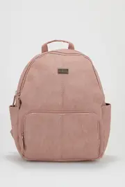 Linen Look Round Top Backpack