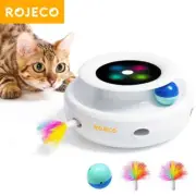 ROJECO Smart Cat Toys Automatic Feather Fun Ball Toy Set For Cat Dog