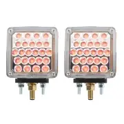 Square Double Face LED Pearl Light Kenworth Style w/Clear Lens Front Back Side