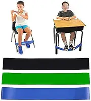 Pack of 3 Chair Bands for Kids with Fidgety Feet Fidget Bands for Kids with Sensory ADHD ADD SPD Autism Sensory Needs Natural Latex Stretchy Foot Bands for Home Classroom Chairs School Desks (3 Pack)