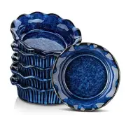 Mini Pie Pans Set of 6, 5.2 Inch Ceramic Deep Dish Pie Plates with Blue