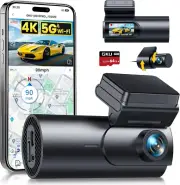 GKU Dash Cam Front and Rear Camera,4K+1080P, 5.8Ghz Wifi & GPS Dash Camera for C