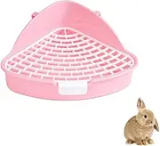 Changyeah Rabbit Litter Box Toilet,1 pcs Triangle Potty Trainer Corner Bunny Toilet Rabbit Toilet Tray,for Adult Guinea Pig Hamster Bunny(Pink)