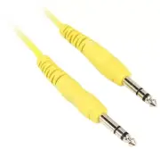 Rockville RCTR106Y 6' 1/4'' TRS to 1/4'' TRS Cable, Yellow, 100% Copper