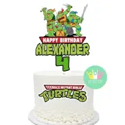 TMNT Ninja Turtles Cake Topper CUSTOM Lolly Loot Bag Party Cupcake Flag Bunting
