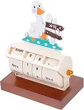 BCOATH Cartoon Duck Rotating Perpetual Calendar Decorative Table Calendar for Home Countdown Reminder Unique Desk Accessory Wood Calendar