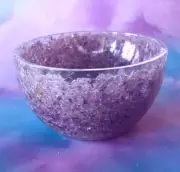 ORGONE AMETHYST CRYSTAL BOWL, Large 3.5" AMETHYST BOWL With COPPER And SILVER