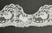 LACE - 3” Wide - Floral / Rose Flat Lace / Trim - Scalloped Edge - 6 yds + 30”