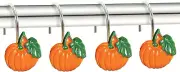 Halloween Pumpkin Shower Curtain Hooks, 12Pcs Thanksgiving Decorative Shower Hoo
