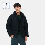 GAP 男裝 簡約直筒型連帽羽絨外套-海軍藍(593095)