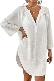 [Bsubseach] Women Beach Cover Ups Shirt Bikini Swimsuit Coverup Swimwear Bathing Suit Cover Up