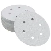 Sandpaper Round 150x150mm 120 Grit 50 Pcs White Hook & Loop Sanding Sheets