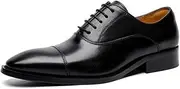 [HALMSZB] Spring Men's Leather Shoes Three Joint Business Men's Shoes Gentleman Handmade Large Dock Leather Shoes Oxfords(Black·,6)