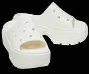 New! CROCS “Stomp” Platform Slide Chalk White Sandal Women’s Size 8