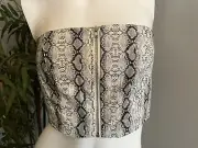 Rosebullet Top Ladies 6 Full Front Zip Sleeveless Animal Print Cropped Rave