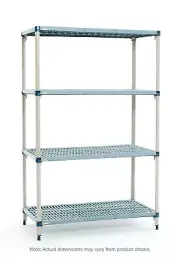 MetroMax Q MQ-215474G-S-4 4-Shelf Plastic Industrial Shelving Starter Unit, 21"