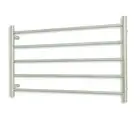 Radiant Brushed 950 x 600mm Round Heated Towel Rail (Right Wiring) BRU-RTR07RIGH