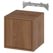 EKET wall cb with 1 door, walnut effect, 35x35x35 cm