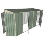 Build-a-Shed 1.5 x 4.5 x 2m Dual Single Hinged Side Door Skillion Shed - Green
