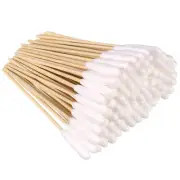 Dog Cotton Buds 100 Pcs Pet Ear Cleaning Cotton Swabs Long Sticks W/ Wood Handle