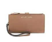 Michael Kors Jet Set Travel Luggage Leather Large Double Zip Wristlet Wallet