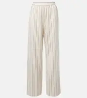 [Max Mara] Max Mara Louvre cotton and linen wide-leg pants UK 6 purple