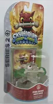 Skylanders Swap Force Crystal Clear Fire Bone Hot Dog Green Chase Variant