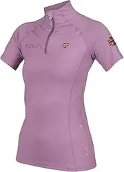 オーブリオン(Aubrion) Obrion Classic Team Zip Shirt, Short Sleeve, Women's Mauve
