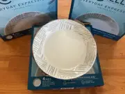 Corelle Everyday Expressions Taupe Geometrica 7.5" Salad/Snack Plates, New 12 Pc