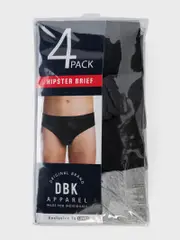 Black / Grey Marle 4Pk Hipster Briefs