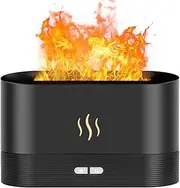 Flame Diffuser Humidifier, Ultra-Silent Cool Mist Air Fire Diffuser, 2 Brightness Night Light & Auto-Off, Essential Oil Aromatherapy Flame Humidifier Aroma Diffuser for Home, Office or Yoga