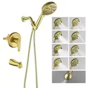 Tub Shower Faucet Set with Valve, Waterfall Tub and Shower Faucet Combo Set,