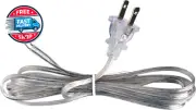 Clear Silver Lamp Cord, 8 Foot Long, Replacement Lamp Cord Lam