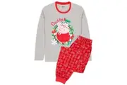 Peppa Pig Mens Daddy Pig Christmas Pyjama Set (Red/Grey) - UTNS6667
