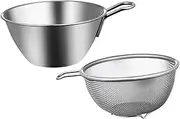 1 Set Food Strainer Small Strainer Stainless Mixing Bowls Strainers Fine Mesh Fine Mesh Strainer Stainless Steel Strainer Filter Colander Egg Rice Washing Machine Metal