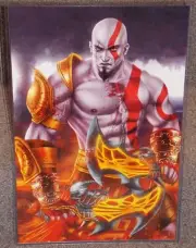 God Of War Kratos Glossy Art Print 11 x 17 In Hard Plastic Sleeve