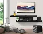 FITUEYES Wall Mounted Media Console,Floating TV Stand Component Shelf Grai