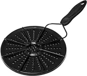 Heat Diffuser for Gas Stove, Induction Hot Plate with Handle Gas Furnace Thermal Diffuser Solid Stainless Steel Plate(Black)